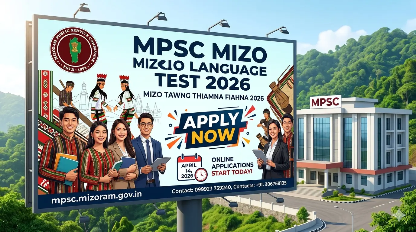 MPSC Mizo Language Test 2026 application is open. Candidates can apply online for the qualifying exam before April 30, 2026. Check the syllabus and dates.