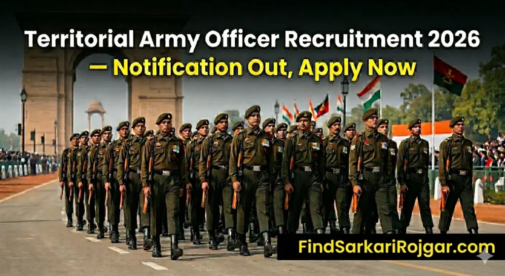 Territorial Army Officer Recruitment 2026 is out. Gainfully employed graduates can apply online before May 10, 2026. Check salary and eligibility here.