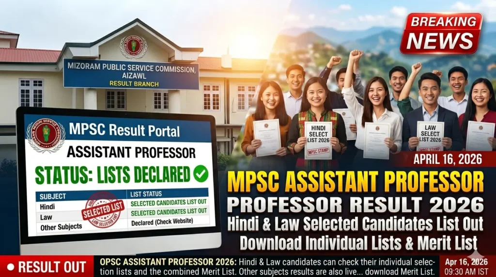 ​MPSC Assistant Professor Result 2026 — Hindi & Law Selected Candidates List Out