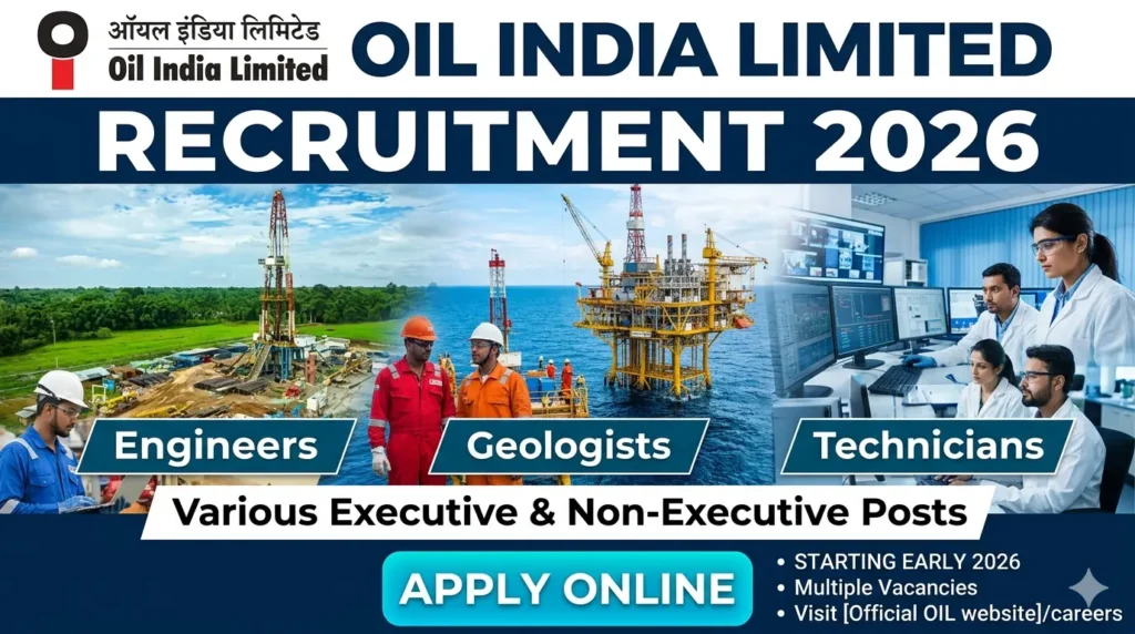 Oil India Limited Recruitment 2026 notification is out for 10 Grade D/E/F posts. Check eligibility criteria, in-hand salary, and apply online before June 28.