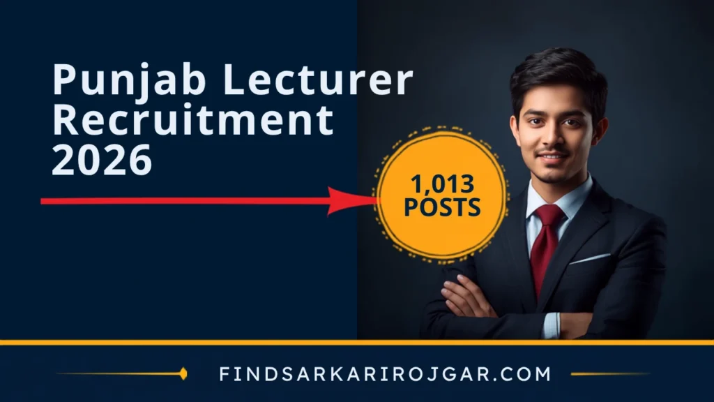 PSEB Lecturer Recruitment 2026: Apply Online for 1,013 Punjab Lecturer Cadre Vacancies