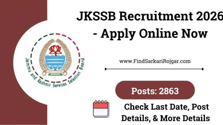 JKSSB Recruitment 2026 Released for 2863 Class-IV and Sanitation Worker posts. Check JKSSB eligibility, salary, fee, and apply online.